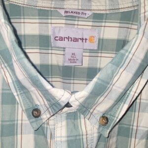 Carhartt Green and White Casual Button Down Shirt